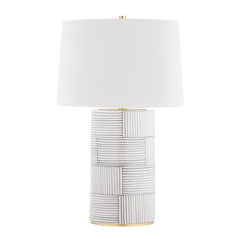 Borneo One Light Table Lamp in Aged Brass/Stripe Combo (70|L1376-AGB/ST)