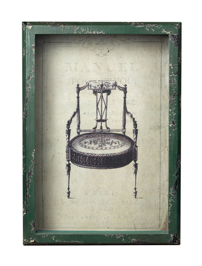 French Antique Chair Wall Decor in Distressed Verde (45|128-1027)