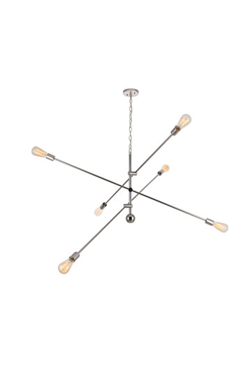 Axel Six Light Pendant in Polished Nickel (173|LD8013D55PN)