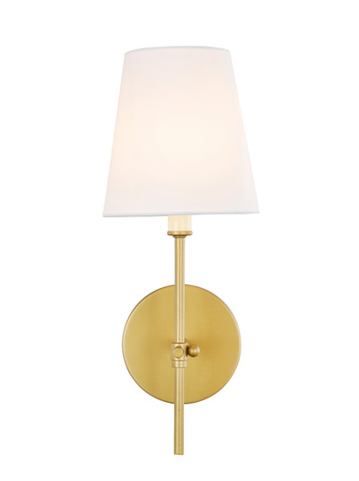 Mel One Light Wall Sconce in Brass And White Shade (173|LD6004W6BR)