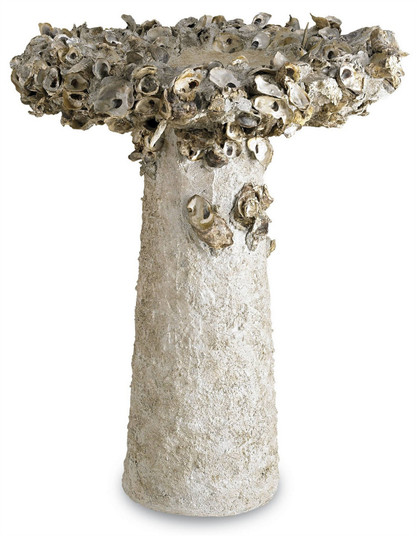 Oyster Shell Shell Bird Bath in Natural (142|2765)