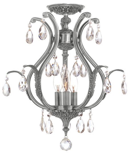 Dawson Three Light Ceiling Mount in Pewter (60|5560-PW-CL-MWP_CEILING)