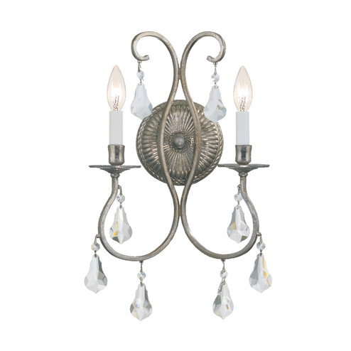 Ashton Two Light Wall Mount in Olde Silver (60|5012-OS-CL-MWP)