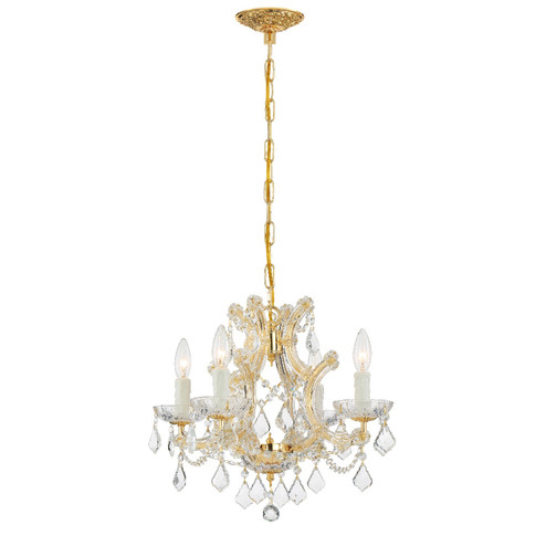 Maria Theresa Four Light Mini Chandelier in Gold (60|4474-GD-CL-I)