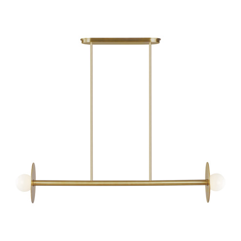 Nodes Two Light Linear Chandelier in Burnished Brass (454|KC1012BBS)