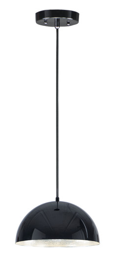 Hemisphere LED Pendant in Gloss Black / Aluminum (86|E24902-GBAL)