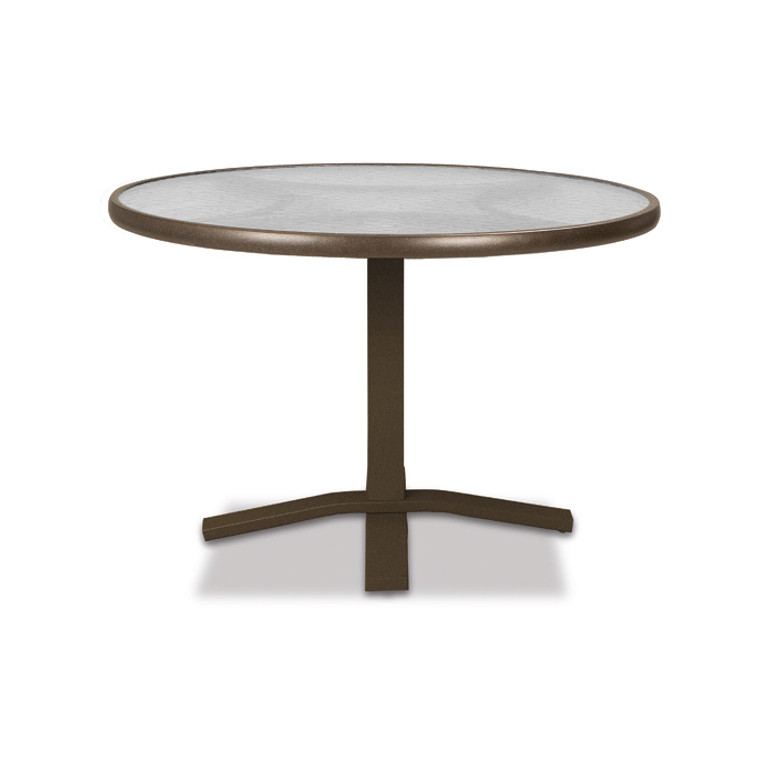 Telescope Dining Height 30" Round Glass Top Table w/ Pedestal