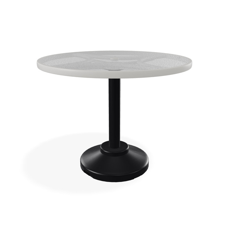 Telescope Dining Height 36" Round Glass Top Table w/ 80lb Pedestal