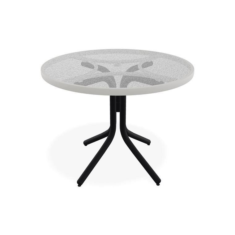 Telescope Dining Height 36" Round Glass Top Table