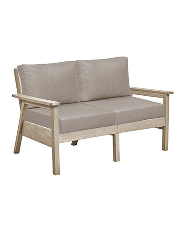 C. R. Plastics Tofino Loveseat - DSF282 - Beige, Cast Ash Cushion