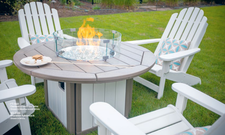 Breezesta 5 Piece Adirondacks Chair Elementz Table Collection