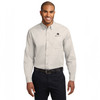 Model wearing is Navy Port Authority ® Long Sleeve Performance Staff Shirt.