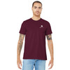 Model wearing is Maroon BELLA+CANVAS ® Unisex Jersey Short Sleeve Tee.