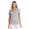 Model Wearing Light Grey Heather TravisMathew Ladies Sunnyvale Polo Shirt.