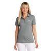 Model Wearing Dark Grey Heather TravisMathew Ladies Sunnyvale Polo Shirt.
