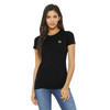 Model is wearing black BELLA+CANVAS ® Women’s Slim Fit Tee Shirt.