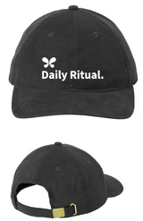 Daily Ritual Port Authority Light Corduroy Dad Cap in Black color