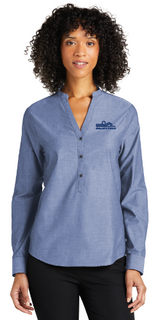 Women wearing Moonlight Blue color PA Ladies LS Chambray EC Shirt