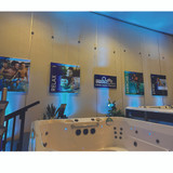 48"x48" Set of 4 Showroom Banners - Relax, Play, Exercise, Swim