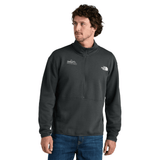 Model wearing North Face® Double-Knit 1/2-Zip Fleece in Grey Color