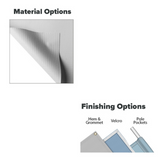 Banner material and finishing options.
