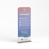 Caldera Cold Plunge Tension Display 36"X90" back on mockup. 