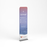 Caldera Cold Plunge Tension Display 24"X90" back on mockup. 