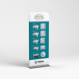 Freeflow Collection Tension Display 36"x90" back side on mockup. 