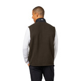 Model wearing Carbon Green Warm Up Colorblock Fleece Vest with white background