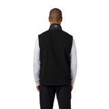 Model wearing Black Warm Up Colorblock Fleece Vest with white background