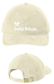Daily Ritual Port Authority Light Corduroy Dad Cap in Stone color