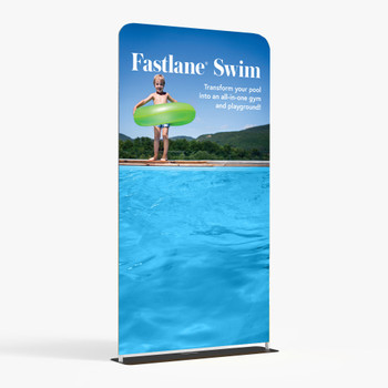 Fastlane Swim Cradle Display Backdrop mockup. 