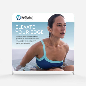 Hot spring Vigor Coldplunge 8x8 ft Tension Display.