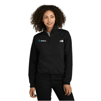 Women wearing Black Color North Face® Women’s Double-Knit 1/2-Zip Fleece