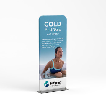 Cold Plunge Tension Display 36"X90" front on mockup. 