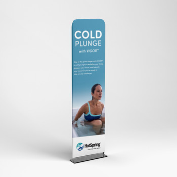 Cold Plunge Tension Display 24"X90" - Hot Spring mockup front. 