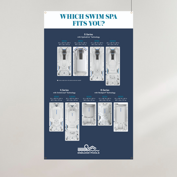 Overhead Collection Banner 36"x 60" mockup on wall. 