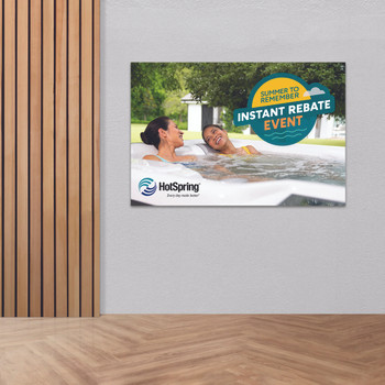 2026 Instant Rebate Event Hanging Banner on Mockup Wall