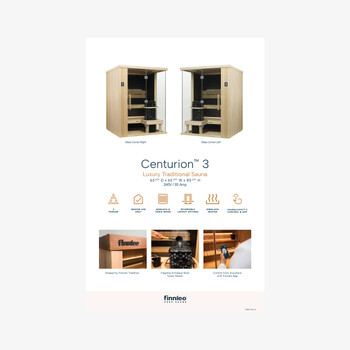 Centurion 3 Sauna Display Sign - 11" x 17"