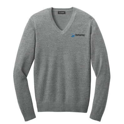 Port Authority® Easy Care V-Neck Sweater in Fusion Medium Heather Grey color