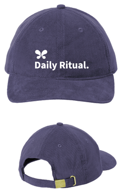 Daily Ritual Port Authority Light Corduroy Dad Cap in Blue navy color