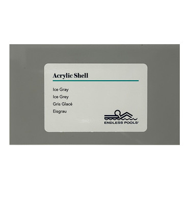 Acrylic Shell Swatch Ice Grey with the white back ground.