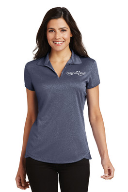 Ladies Heather Polo in navy color