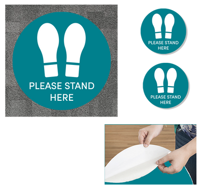 Virtual View AR Floor Decal Stand Here