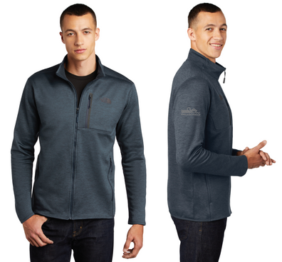 Men wearing  Urban Navy Heather Skyline Full-Zip Jacket with the white back ground and facing front