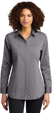 Women wearing Gear Grey Heather OGIO Ladies Commuter Woven Tunic