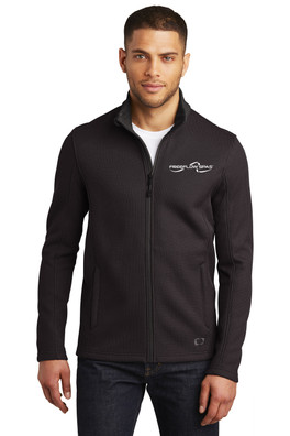 Man Wearing OGIO ® Grit Fleece Jacket Color Black with white background.