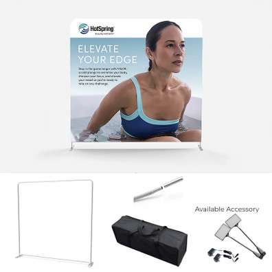 Hotspring Emerge Coldplunge 8x8 ft Tension Display with accessories.