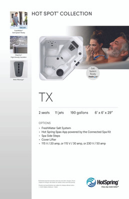 HotSpot TX Spa Stand Graphic 11 x 17 (2025)