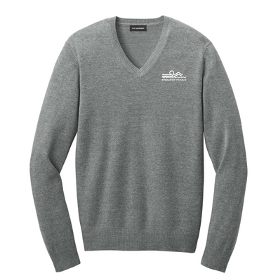 Medium Heather Grey Port Authority® Easy Care V Neck Sweater